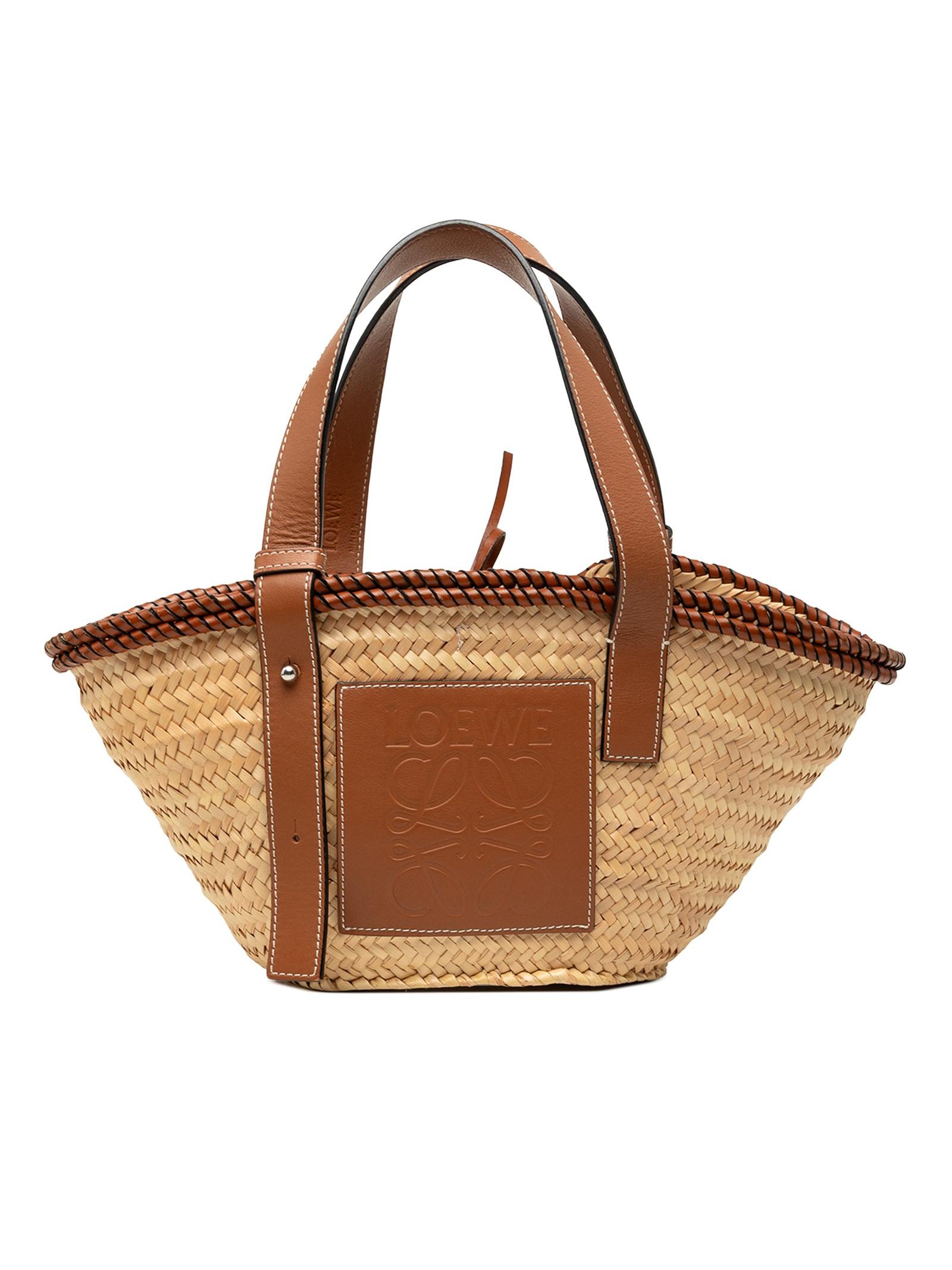 Loewe Small Raffia Anagram Basket Tote #316094l60b